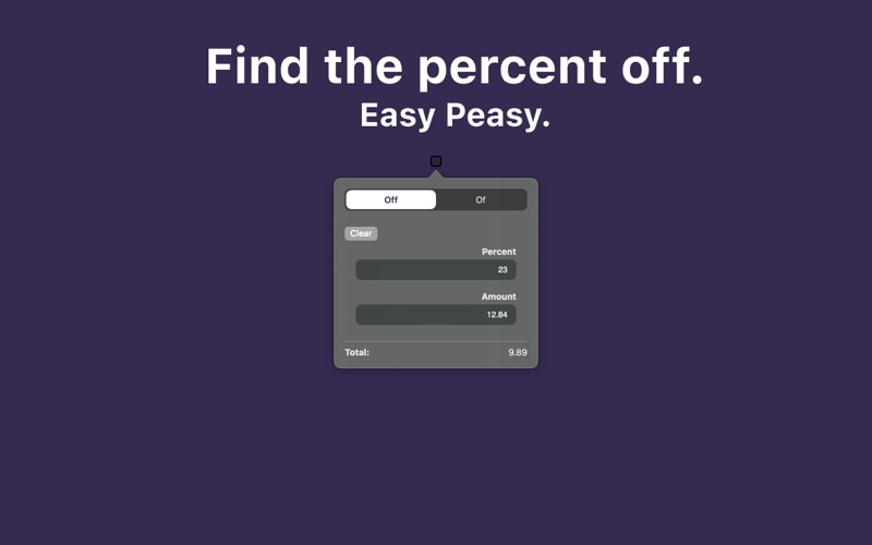 Percent Calculator: Off and Of app screenshot