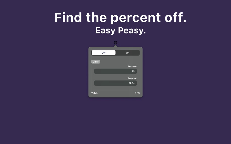 #1. Percent Calculator: Off and Of (macOS) 由: Code Daddys