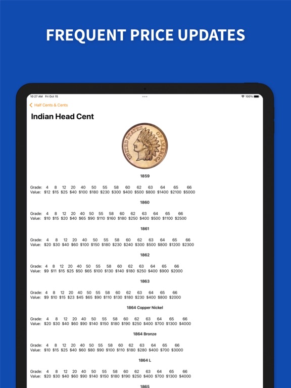 Price Guide - U.S. Coin Values iPad screenshot
