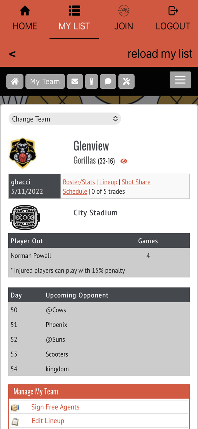 Basketball Sim Leagues