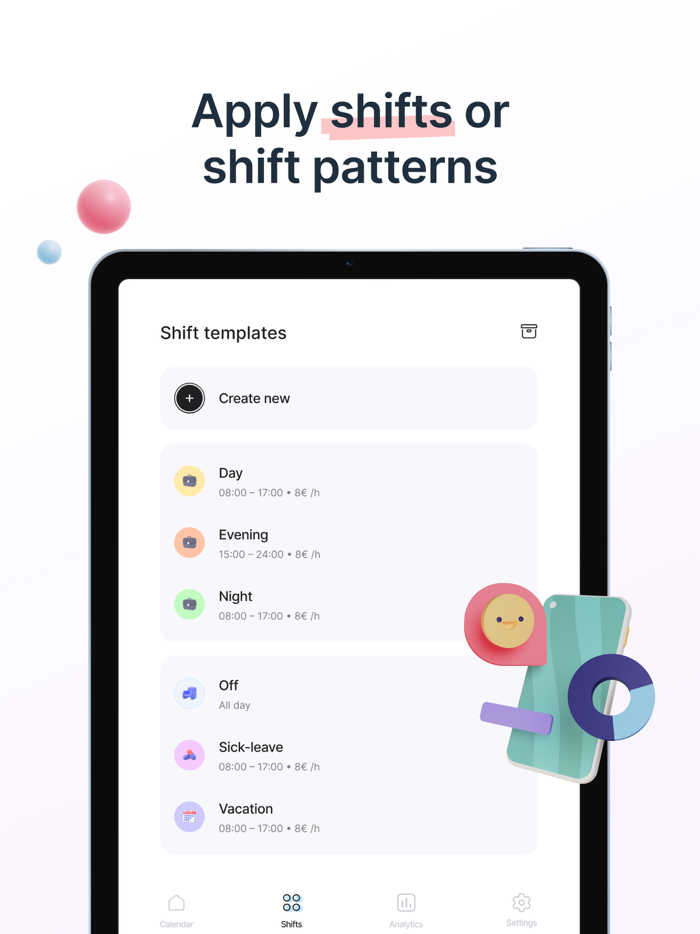 Shift Work Calendar and Income