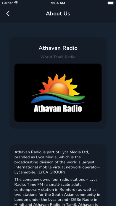 Athavan Radio Screenshot
