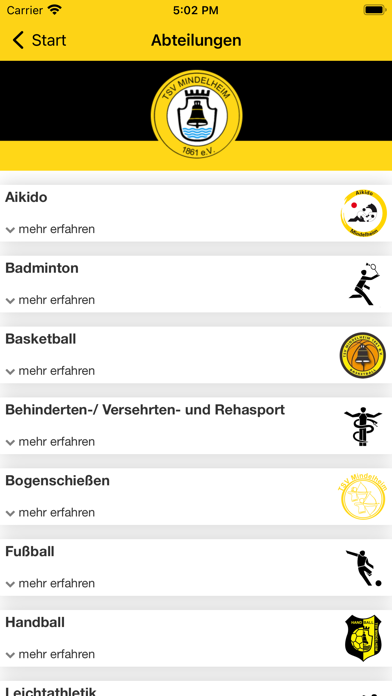 TSV Mindelheim 1861 e.V. Screenshot