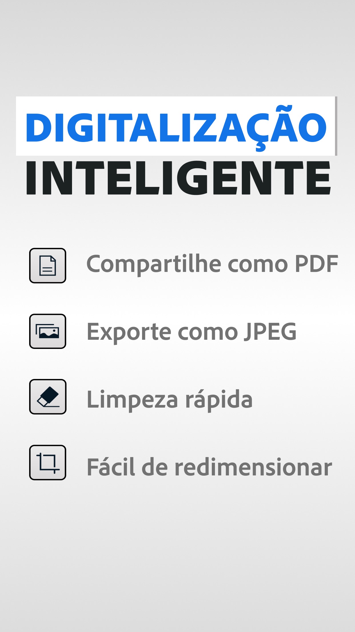 Screenshot do app Adobe Scan: PDF Scanner e OCR