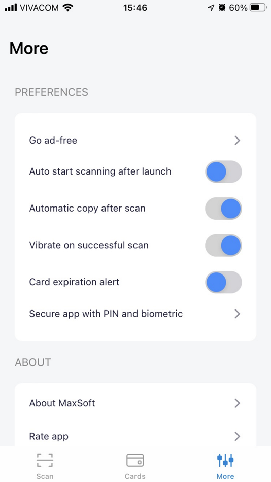 #6. Credit Card Reader and Wallet (iOS) Podle: MaxSoft