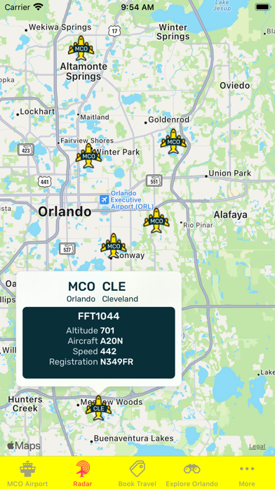 Orlando Airport (MCO) Info Screenshot