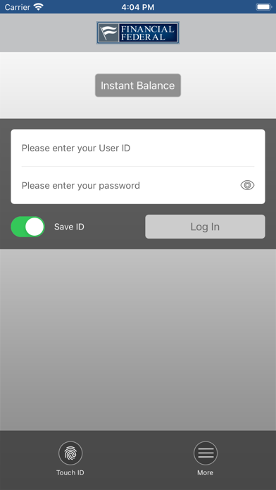 Financial Federal Personal Screenshot