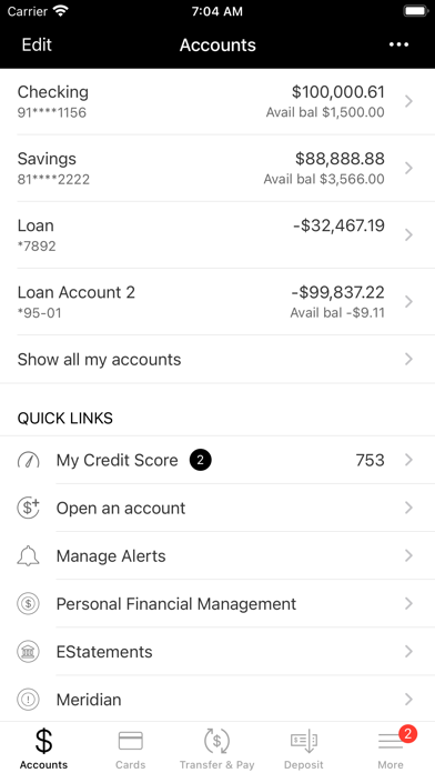 Bank of Utica Mobile Banking Screenshot