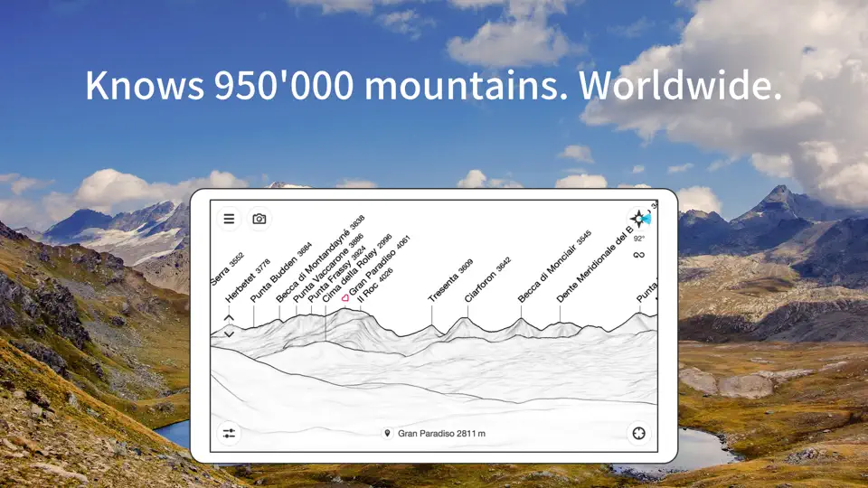 Скриншот PeakFinder на iPhone 2
