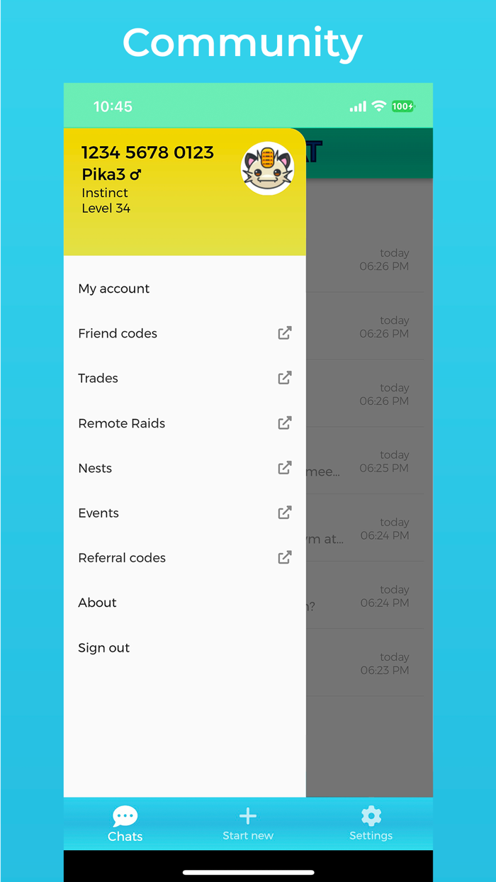 PoGO CHAT - Trainer community