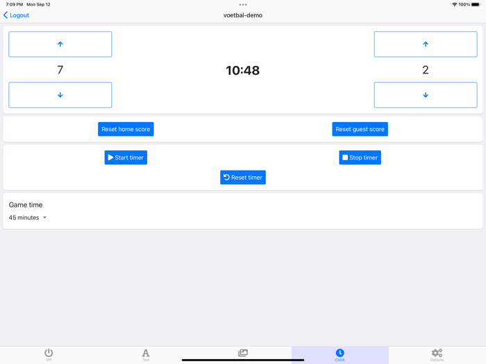 Voetbal Score Bord Control