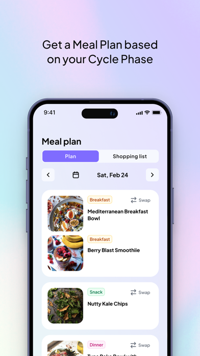 Screenshot #1 pour Adora: Cycle Syncing Meal Plan