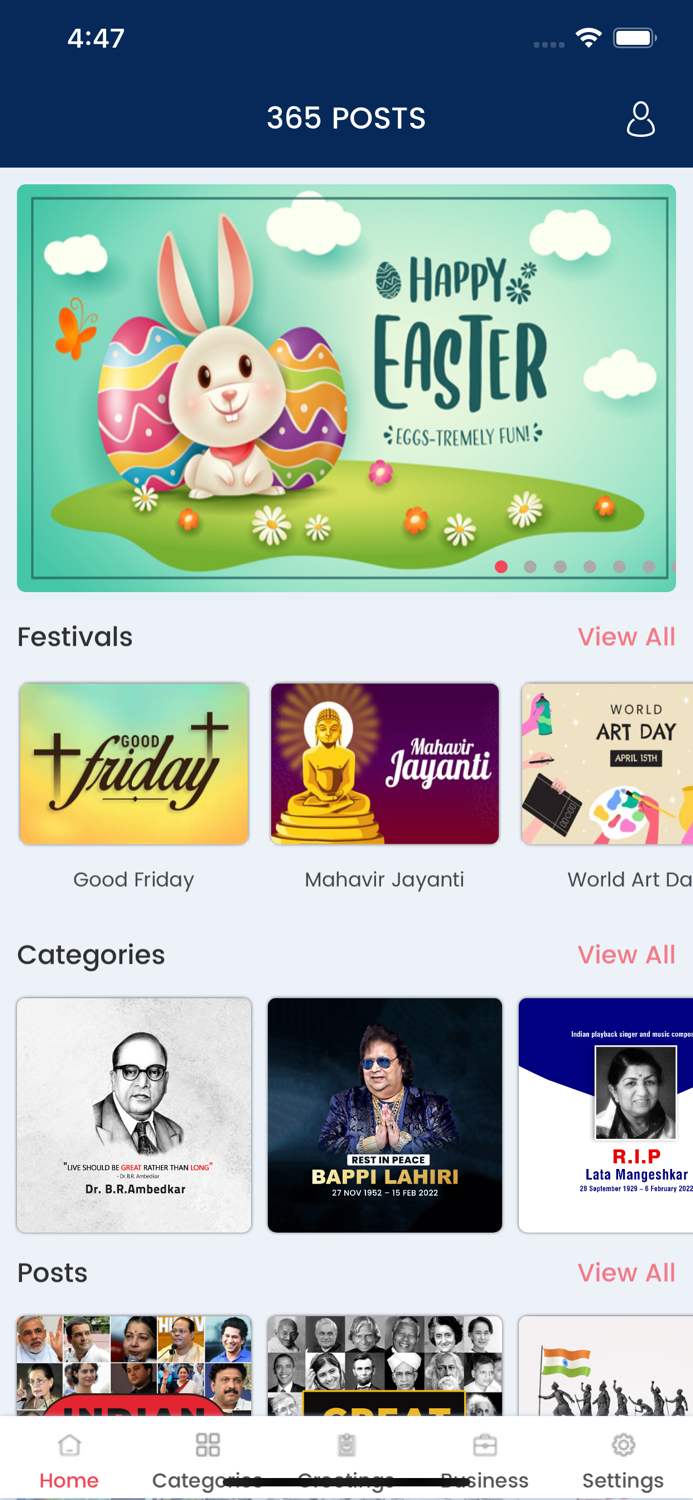 365 Posts App - Festival Post