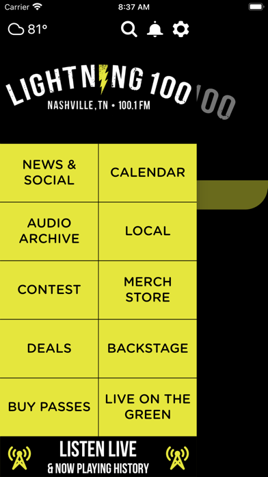 WRLT Lightning 100 Nashville Screenshot