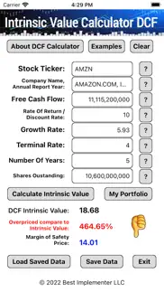 intrinsic value calculator dcf iphone screenshot 2