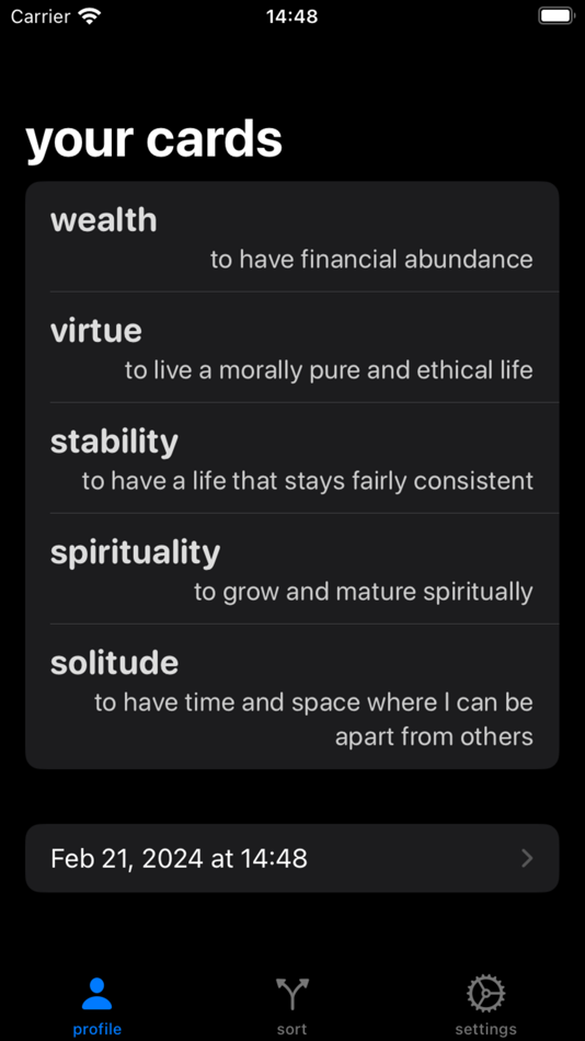#2. Personal Values Sort (iOS) بواسطة: Jayen Agrawal