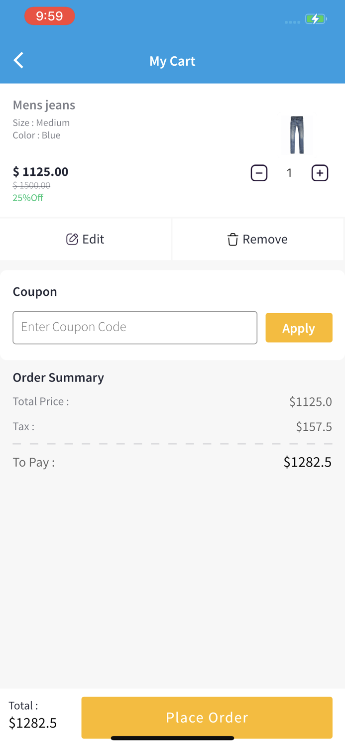 Flutter Clothing App