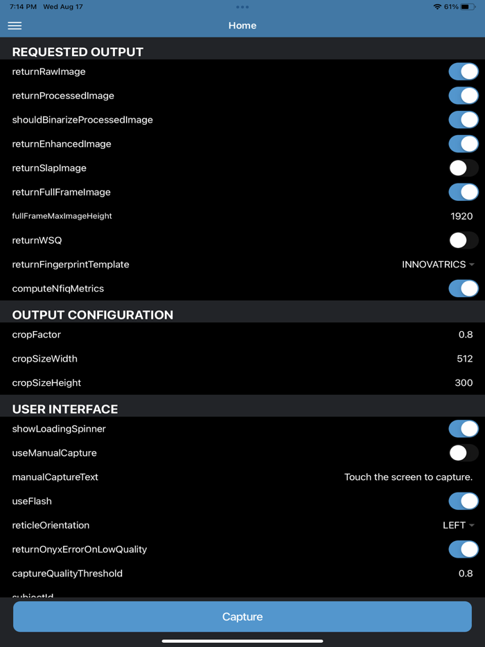 ONYX Touchless Fingerprinting