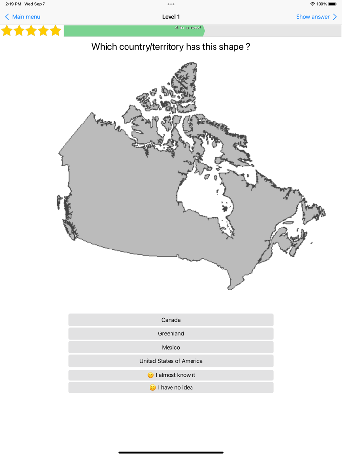 OneMileNorth Countries Quiz