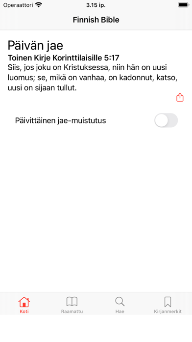 Finnish Pyhä Raamattu 1938 Screenshot