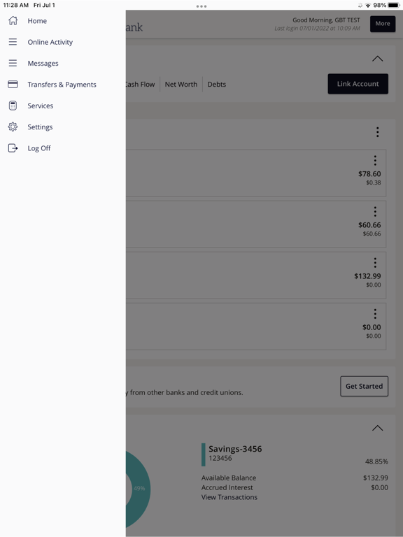 My GBT iPad screenshot 2 - Finance app