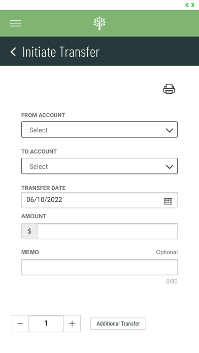 MyCCCU Premier Cash Management Screenshot