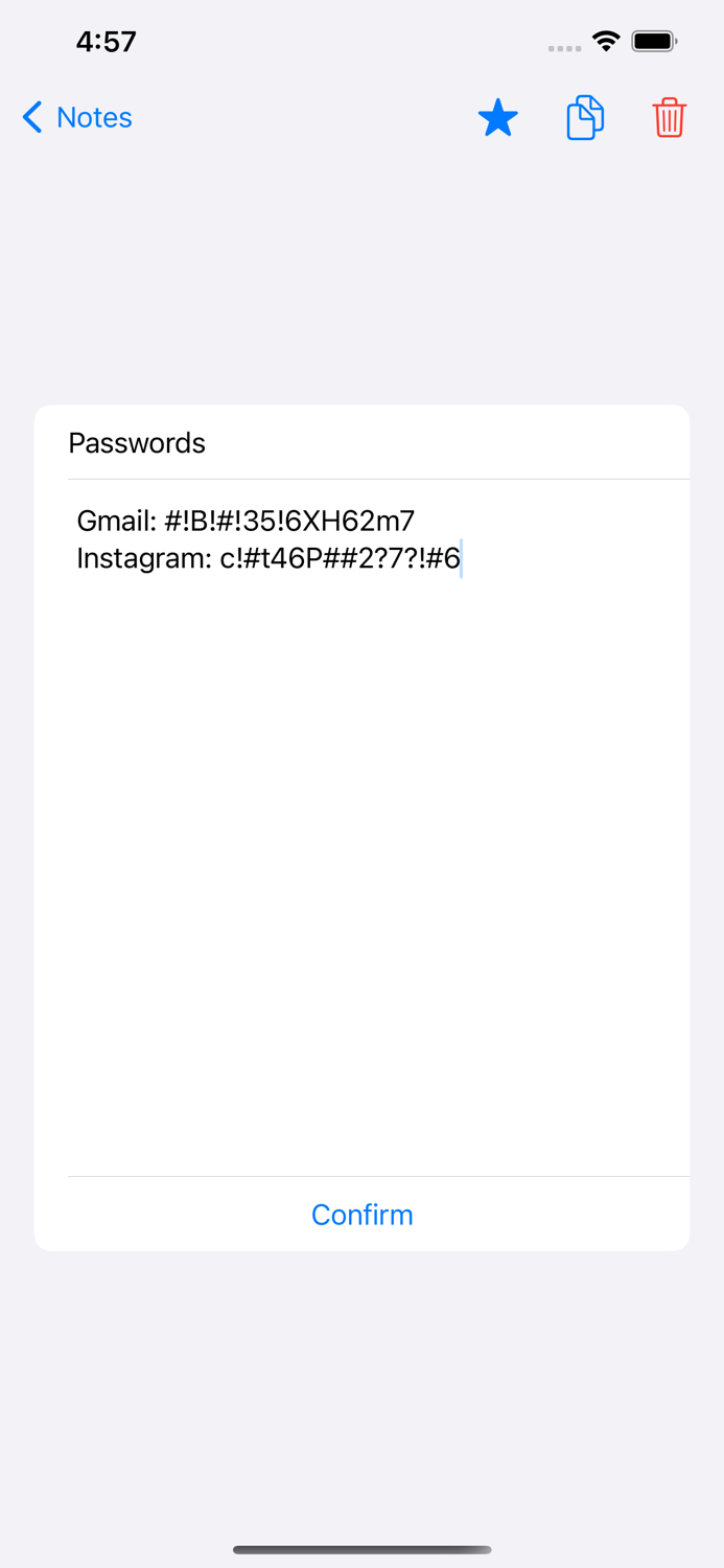 Clutter Free Entries