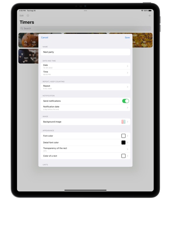 Countdown Timer. iPad screenshot 5 - Utilities app