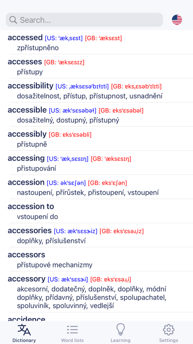 EN-CS Dictionary Screenshot