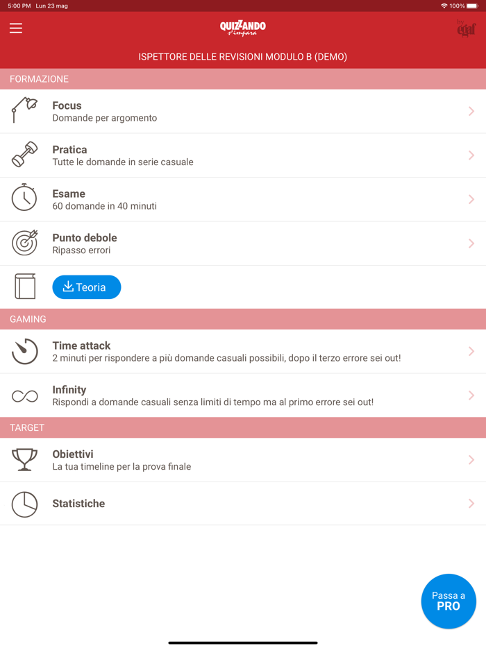 Quiz ispettore revisioni