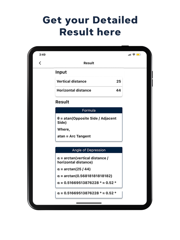 Angle of Depression Calculator