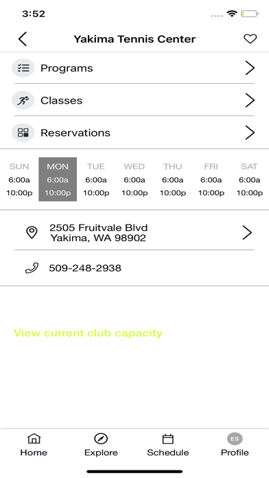 Yakima Tennis Club Screenshot