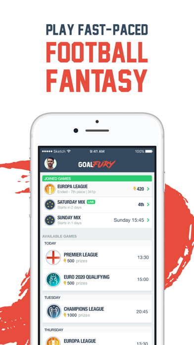 Goalfury - Fantasy football Screenshot 1 - AppWisp.com Goalfury - Fantasy football Screenshot 1 - AppWisp.com