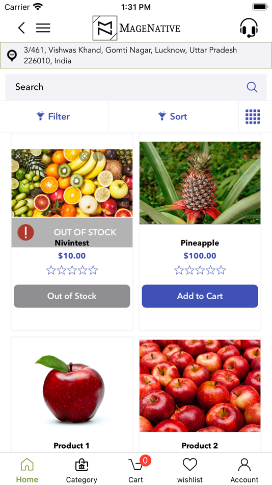 #3. Magenative Grocery App (iOS) Podle: CedCommerce