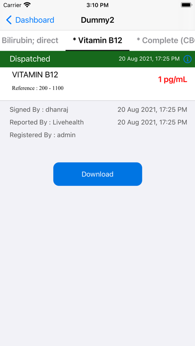 Cimas Medlabs App Screenshot