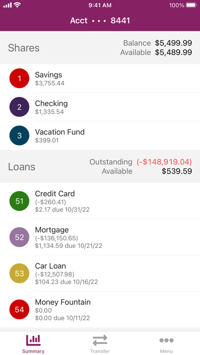 B & I Federal Credit Union Screenshot