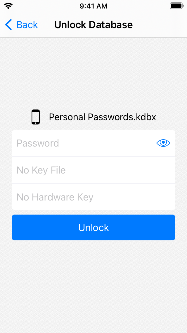 KeePassium KeePass passwords