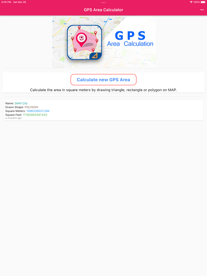 Land Area Finder with MAP