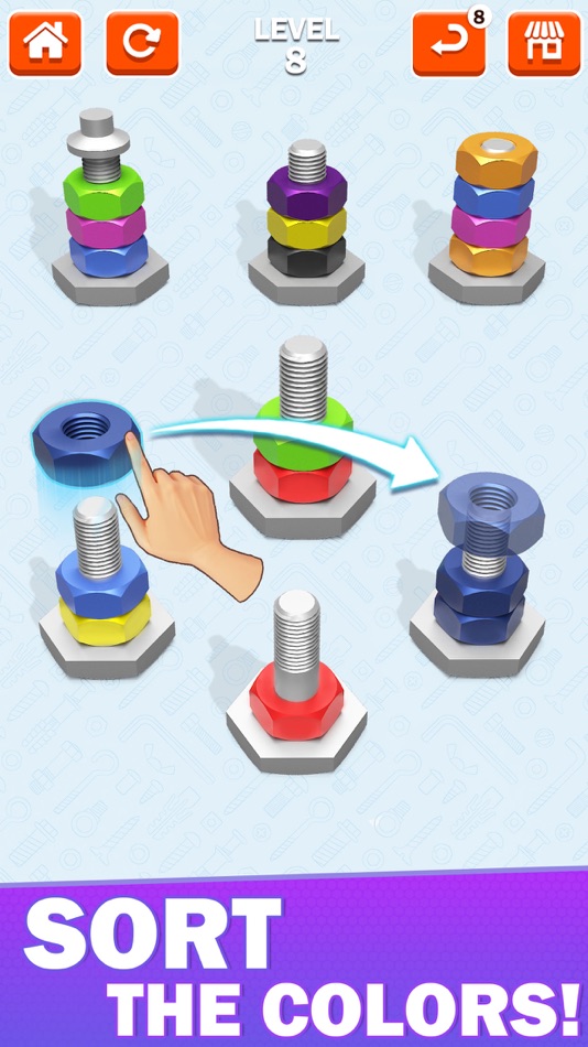 #1. Screw & Nuts Jam: Sort Puzzle! (iOS) 来自: RollingStudio