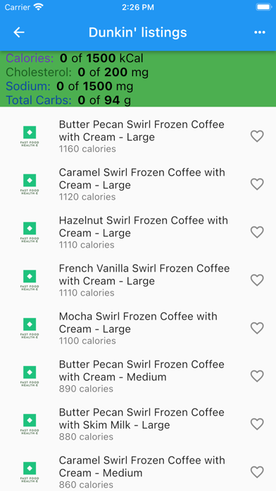Fast Food Health-E Screenshot