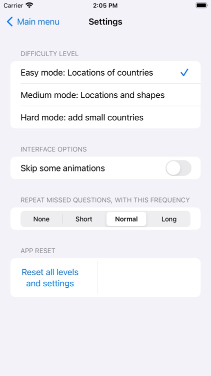 OneMileNorth Countries Quiz