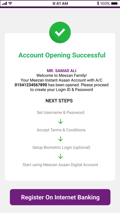 Meezan Digital Account Opening Screenshot