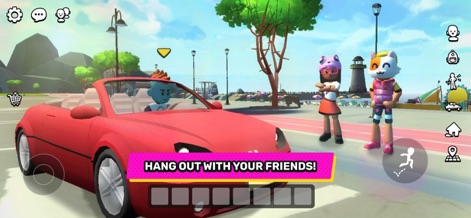 XDRP - The app fosters social interaction, allowing friends to cruise the dynamic city in a stylish convertible.