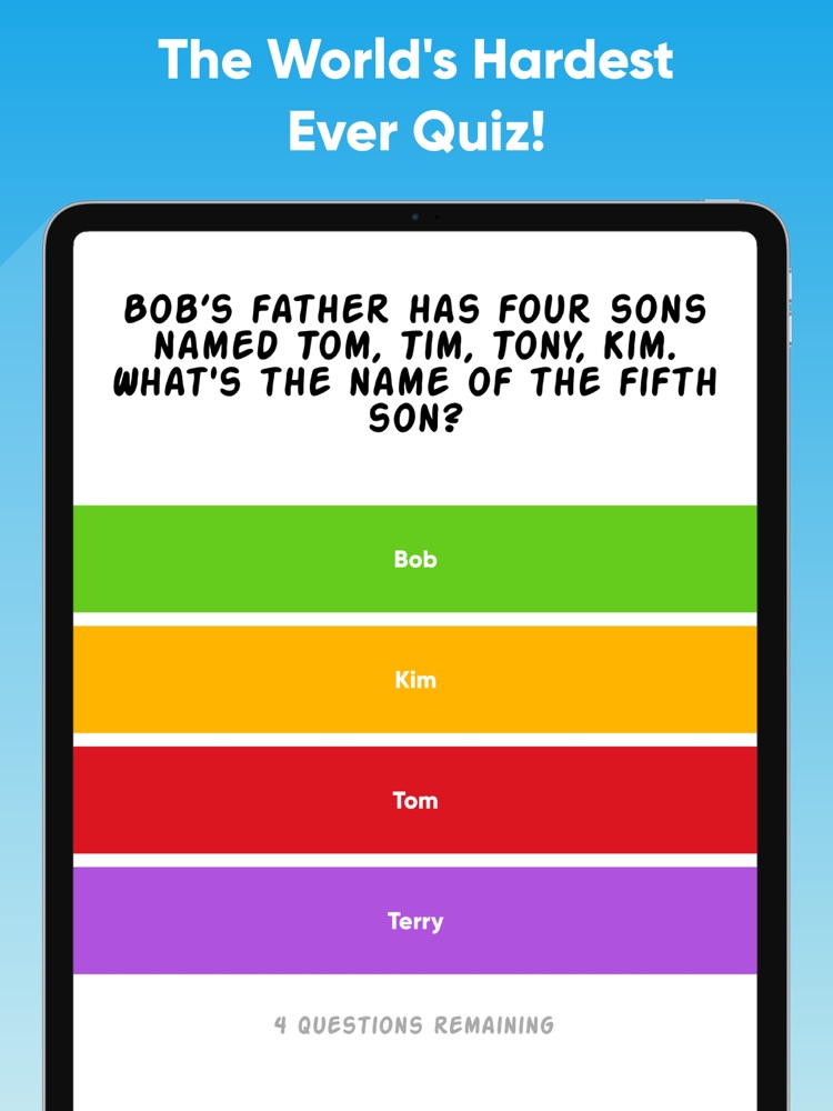 Impossible Quiz - Hard Test App for iPhone - Free Download Impossible Quiz  - Hard Test for iPad & iPhone at AppPure