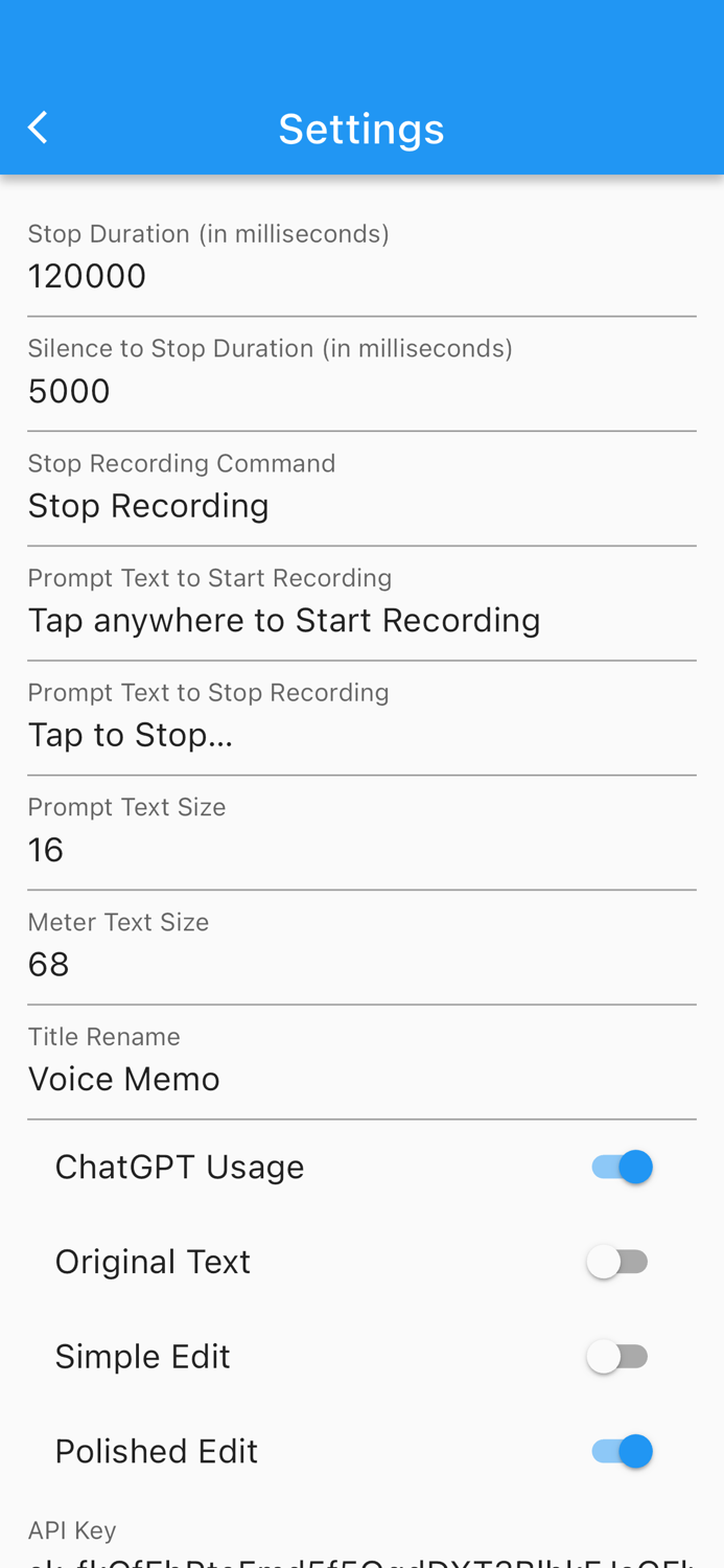 One Tap Voice Memo AI