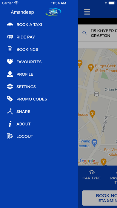 Auckland Coop Taxis Screenshot