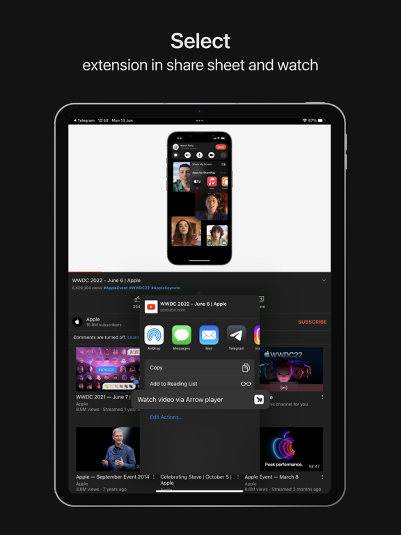 Arrow - PiP Video Player iPad screenshot 3 - Utilities app
