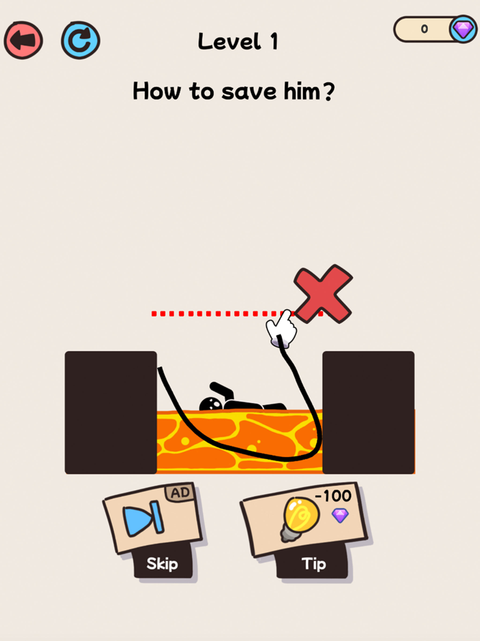 Draw to save  IQ-brain puzzle