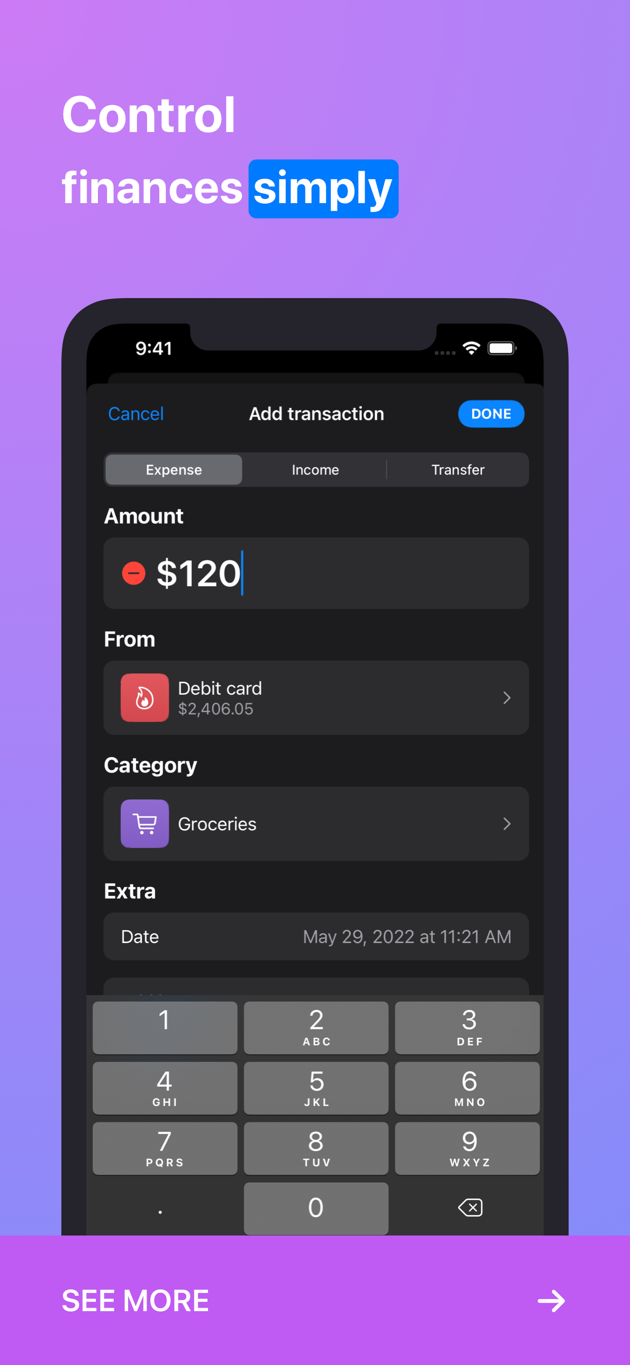Moono: Expense tracker