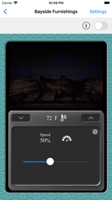 Bayside Bluetooth Fireplace Screenshot